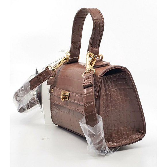 New Like Dreams Purple Vegan Leather Croc Top - Picture 2 of 5